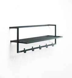Wolf Industrial Wall Hanger With A Shelf For Hats & Gloves. Steel Clothes in The Hall. Welded Loft Wall - thumbnail 1