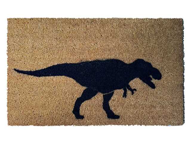 T Rex Security Warning Doormat Funny Dino Pre-Historic Dinosaur Doormatt New House Gift - image 1