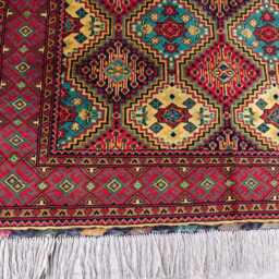 Handmade Yousafi Afghan Rug Square Wool Entryway Carpet - 4.8 X 4.4 Ft - thumbnail 2
