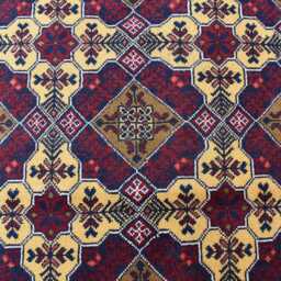 Handmade Afghan Wool Runner Yousafi Turkmen Design, 9.11x3 Ft - thumbnail 3