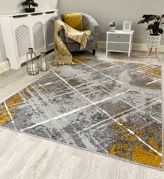 Ochre Mustard Gold Grey Tartan Small Large Runner Floor Carpets Rugs Mats Cheap