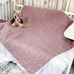 Modern Linen Baby Quilt, Patchwork Design, Stonewashed Natural Flax, Toddler Bedspread, Eco Newborn Gift - thumbnail 3