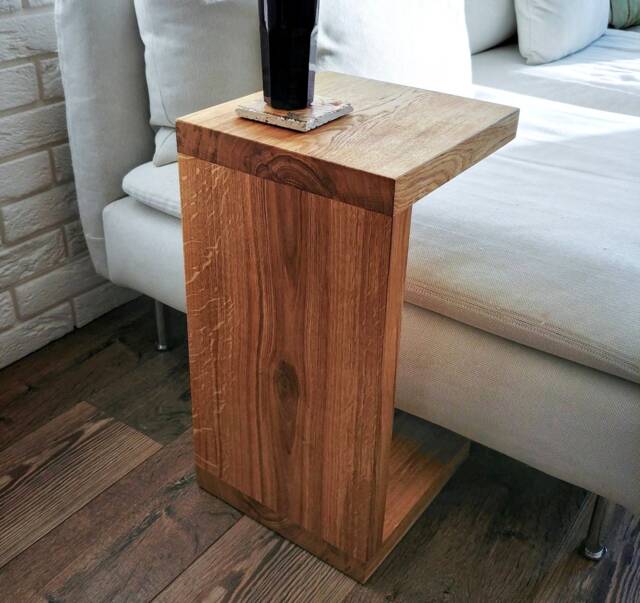 Milaau - Oak Side Table Moho C Shaped End - image 1