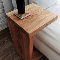 Milaau - Oak Side Table Moho C Shaped End - thumbnail 3