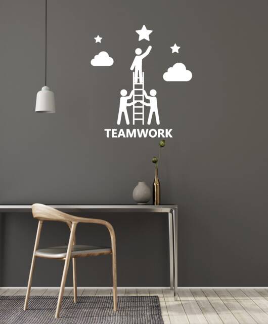 Teamwork Vinyl Wall Decal Team Office Room Creative Decorating Stickers Mural - #2981Di - image 1