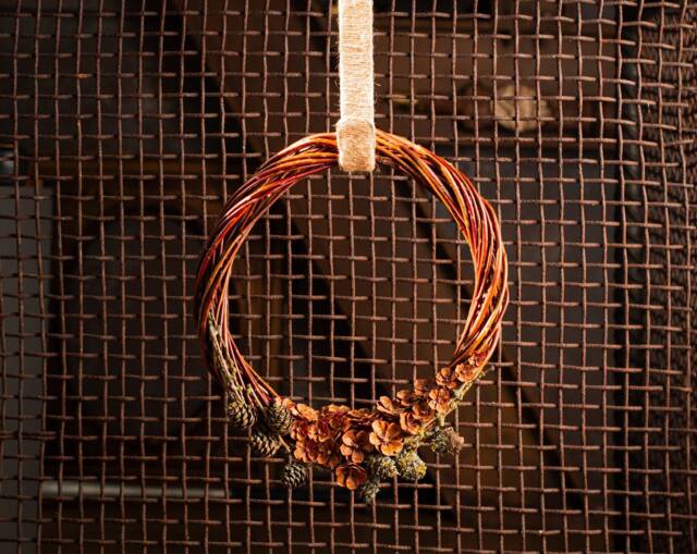Organic Wreath, Natural Christmas Fresh Front Door Wood Pinecone Flowers, Sustainable Living - image 1