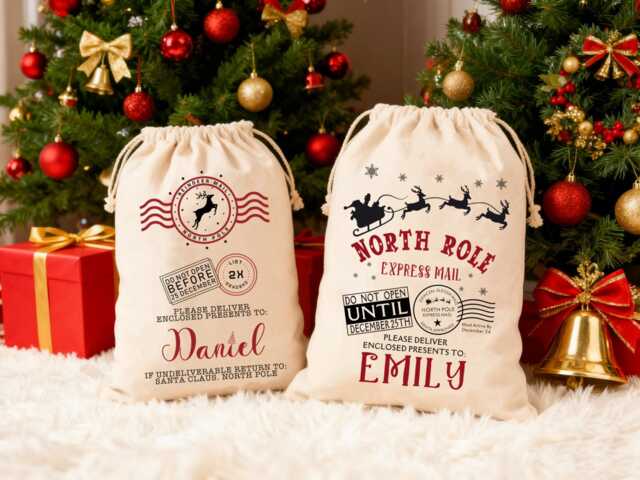 Personalized Santa Sack, Family Christmas Sack Custom Toy 2025 Gift, Eve Gift Bag Xmas Stocking For Kids - image 1