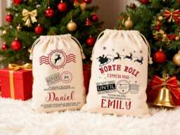 Personalized Santa Sack, Family Christmas Sack Custom Toy 2025 Gift, Eve Gift Bag Xmas Stocking For Kids - thumbnail 1