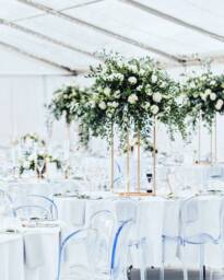 Wedding Centrepiece, Floral Display Unit, Table Centrepieces, Steel Side Stand - thumbnail 1
