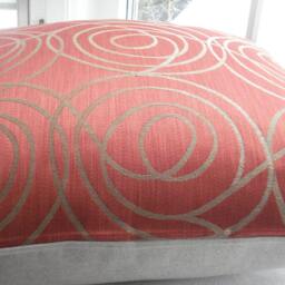 Designer Decorative Pillow Cover - Throw Pillow-Accent Rusty/Tangerine /Gold - thumbnail 3