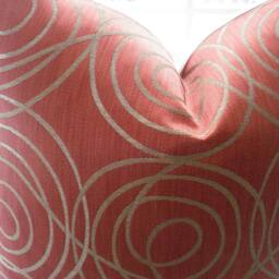 Designer Decorative Pillow Cover - Throw Pillow-Accent Rusty/Tangerine /Gold - thumbnail 2