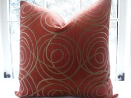 Designer Decorative Pillow Cover - Throw Pillow-Accent Rusty/Tangerine /Gold - thumbnail 1