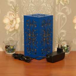 Blue Night Light Accent Lamp Decorative Wooden For Relaxation Comfort - thumbnail 2