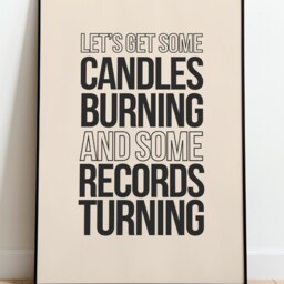Let's Get Some Candles Burning & Records Turning Luke Combs Inspired Contemporary Wall Art Prints, Posters. Frames Not Included - thumbnail 2