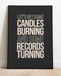 Let's Get Some Candles Burning & Records Turning Luke Combs Inspired Contemporary Wall Art Prints, Posters. Frames Not Included - thumbnail 1