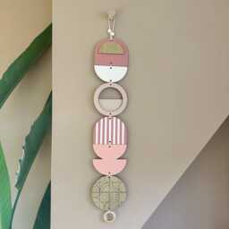 Pink & Gold Wall Art - Geometric Hanging Modern Bauhaus Decor