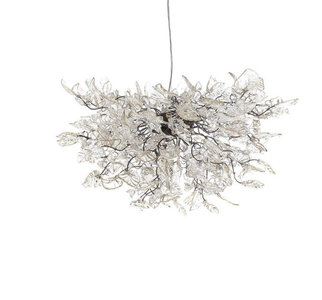 Clear Resin Flower Chandelier Elegant Dining Room Lighting - image 1
