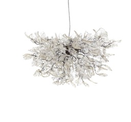 Clear Resin Flower Chandelier Elegant Dining Room Lighting