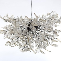 Clear Resin Flower Chandelier Elegant Dining Room Lighting - thumbnail 3