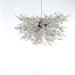 Clear Resin Flower Chandelier Elegant Dining Room Lighting - thumbnail 4
