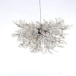 Clear Resin Flower Chandelier Elegant Dining Room Lighting - thumbnail 2