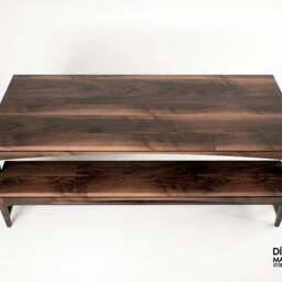 Dinning Room Set in American Walnut, Mid Century Dining Table & Bench, Farm House Benches, Distressed Furniture - thumbnail 3