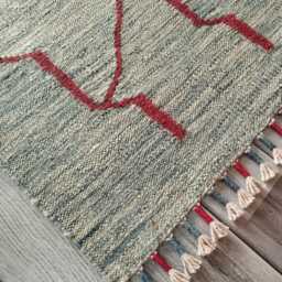 Nordic Runner Kilim Rug, Modern Artisan Scandinavian Afghan Turkish Abstract Art Wool Rug 205x66 cm - thumbnail 2