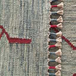 Nordic Runner Kilim Rug, Modern Artisan Scandinavian Afghan Turkish Abstract Art Wool Rug 205x66 cm - thumbnail 3