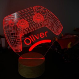 Personalised 3D Game Controller Gift Lamp Night Light Kids Bedroom - thumbnail 2