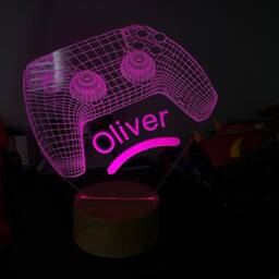 Personalised 3D Game Controller Gift Lamp Night Light Kids Bedroom - thumbnail 4