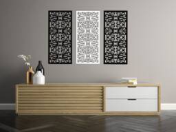 3D Stylish Wood Wall Art Decor, Moreaux, Floral Design, Openwork Ornament Picture, Living Room, Decorative Wooden Panel - thumbnail 1