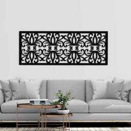 3D Stylish Wood Wall Art Decor, Moreaux, Floral Design, Openwork Ornament Picture, Living Room, Decorative Wooden Panel - thumbnail 2
