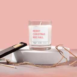 Merry Christmas Teacher Candle Gift Set. Personalised Candle. End Of Term Box