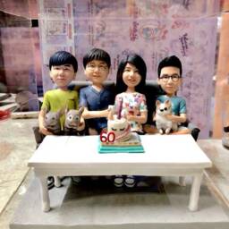 Figurine From Photo, Custom Family Figurine, Clay Figure, Sculpture By Hand, Personalized Gift - thumbnail 1