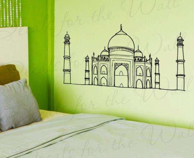 Taj Mahal Vinyl Wall Decal Detailed Realistic Life Like Agra India Palace Castle Graphic Sticker Art Decor Large Decoration Sign Mural G47 - image 1