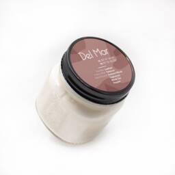 Del Mar California Soy Wax Candle, Leather Patchouli Sandalwood Scent, Farmhouse Bachelorette Gift Idea - thumbnail 2
