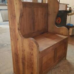 Reclaimed Wooden 3Ft Monk Bench/ Settle Bench With Storage - thumbnail 3