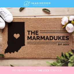 Custom State Map - Indiana Mat Personalized Home Doormat Us New House Decor Housewarming - thumbnail 1