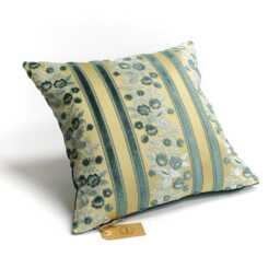 Vintage Blue Velvet Pillow Cover - Handmade Floral Accent 16x16 - thumbnail 4