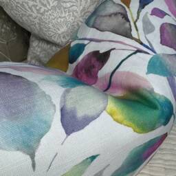 "Floral Leaf Cushion Cover, Scatter Leaves Pillow Decorative Chair Lumbar Cover 12"" X 20" - thumbnail 4
