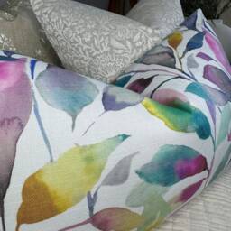 "Floral Leaf Cushion Cover, Scatter Leaves Pillow Decorative Chair Lumbar Cover 12"" X 20" - thumbnail 3