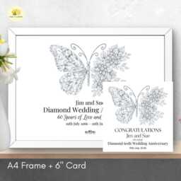 Personalised 60Th Wedding Anniversary Framed Print Diamond Gift - A4 Or A3 Size - thumbnail 4