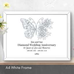 Personalised 60Th Wedding Anniversary Framed Print Diamond Gift - A4 Or A3 Size - thumbnail 2