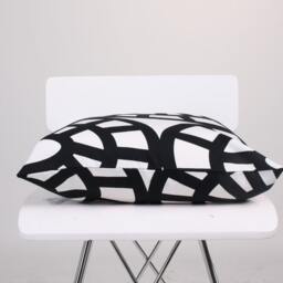 Bold Black Pillow Cover, Geometric Pillow, White Decorative Throw Accent Cushion Cover - thumbnail 2