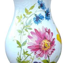 Poppy Vase, Bouquet Pretty Vases, Floral Vase With Poppies On It, Gift For Mum, Nan, Frosted Gifts - thumbnail 3