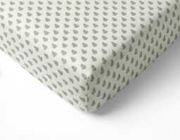 Fern Green Mini Crib Sheet Block Print Baby Bedding - thumbnail 1