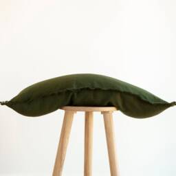 Green Fringe Long Lumbar, Body Pillow Cover, Lumbar Throw Pillow, Raw Edge May in Custom Size. Lumbar Cushion - thumbnail 2