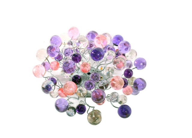 Flush Mount Ceiling Light, Light With Purple & Pink Bubbles For Children Room, Hall Entrance Or Room.purple Color Lighting - image 1