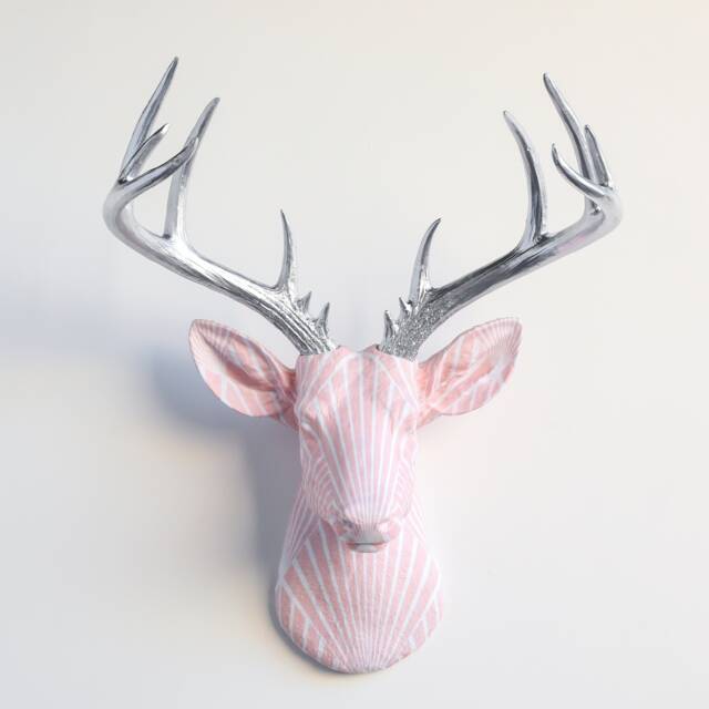 Faux Taxidermy Deer Head Fabric Wall Mount - Decor Blush Deco Fad6410/Fad6401 - image 1