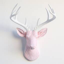 Faux Taxidermy Deer Head Fabric Wall Mount - Decor Blush Deco Fad6410/Fad6401 - thumbnail 3